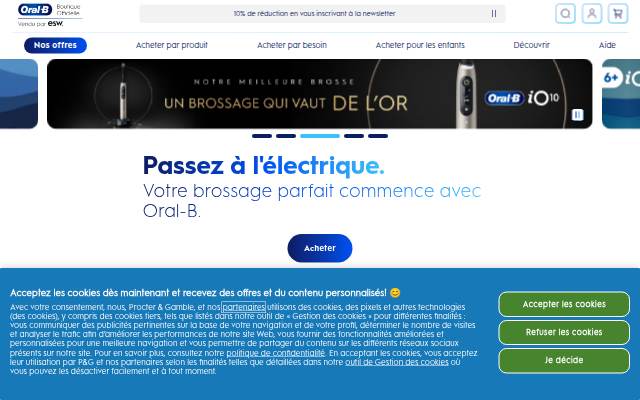 Escaparate de Brosses à dents électriques, soin et santé dentaire