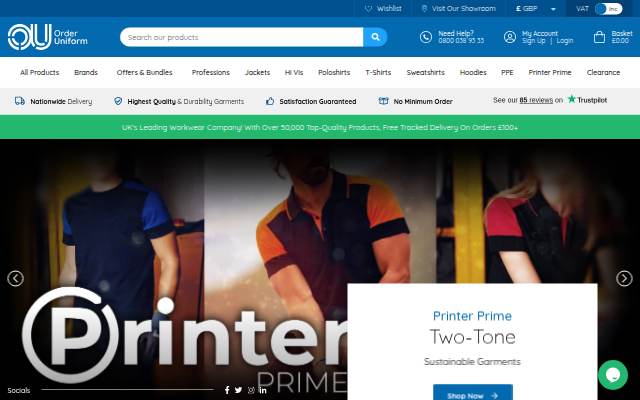 Order Uniform UK Ltd storefront