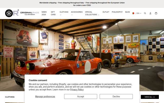 OriginalRace Official Store storefront