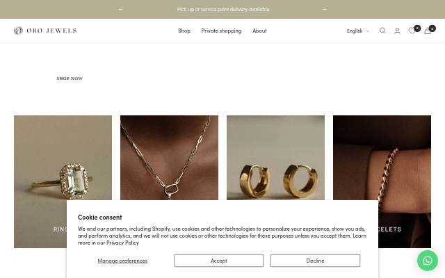 Oro Jewels storefront