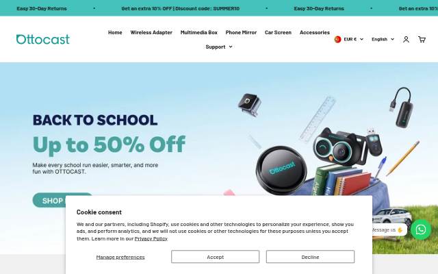 Ottocast US storefront
