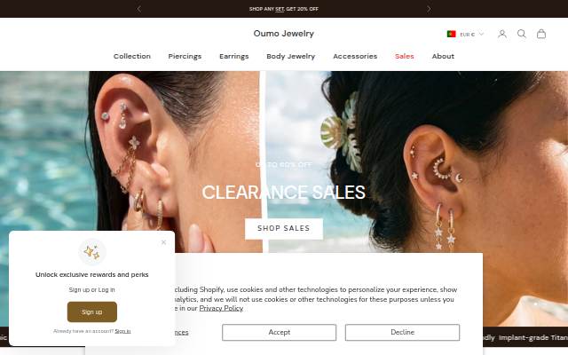 Oumo Jewelry storefront