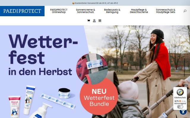 PAEDIPROTECT Onlineshop storefront