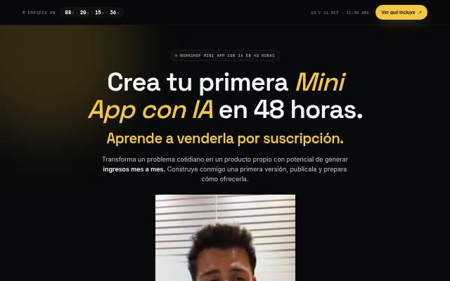 Montra da Workshop Mini App con IA en 48 horas · 10 y 11 de octubre
