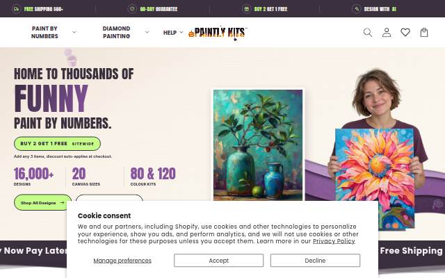 Paintly Kits storefront