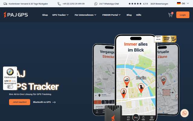 PAJ GPS Tracker storefront