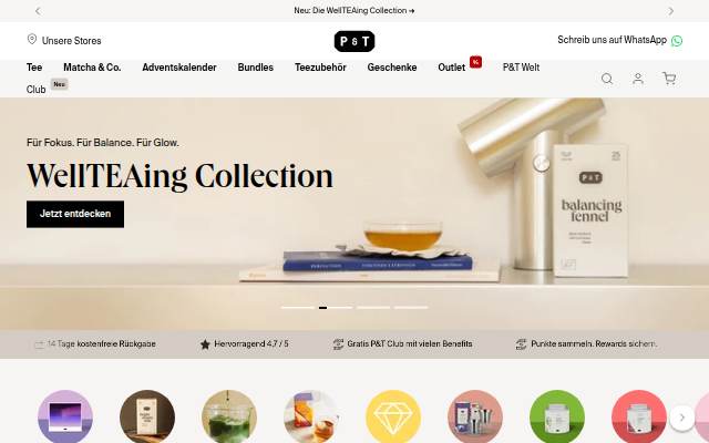 Startseite von P&amp;T