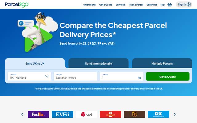 Parcel2Go.com storefront