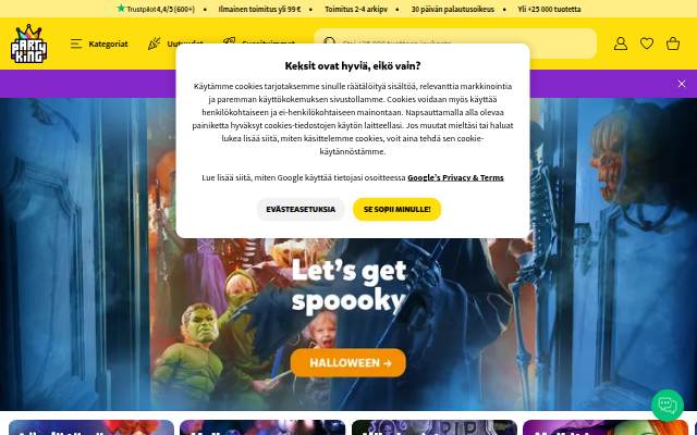 Partyking.fi storefront