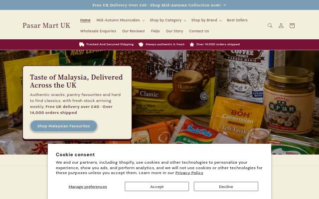 Pasar Mart UK storefront