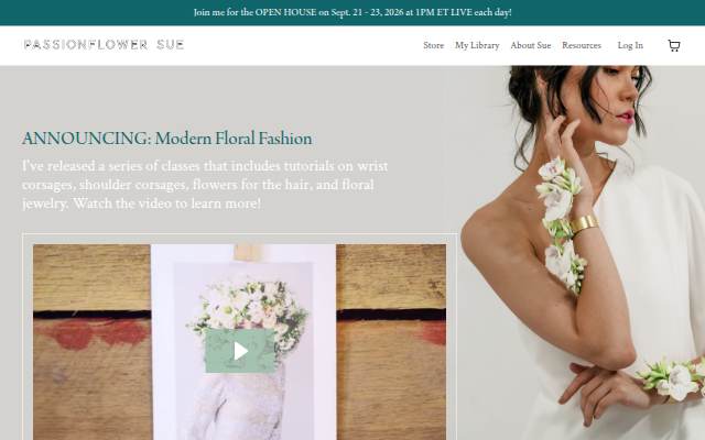 Floral Design Training and Tutorials by Passionflower Sue McLeary storefront