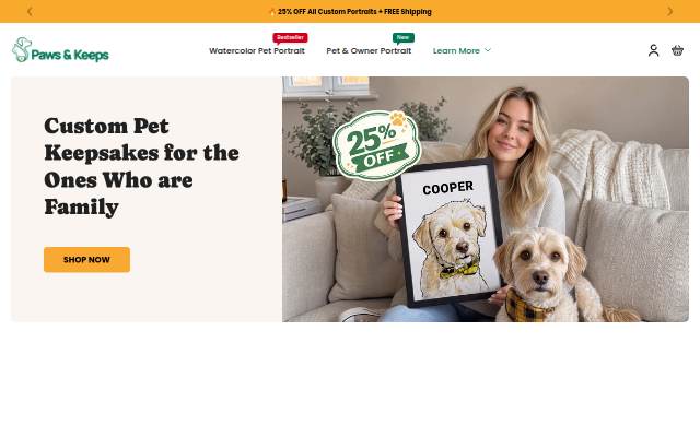 Paws &amp; Keeps storefront