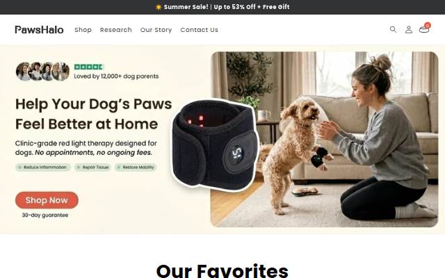 PawsHalo storefront