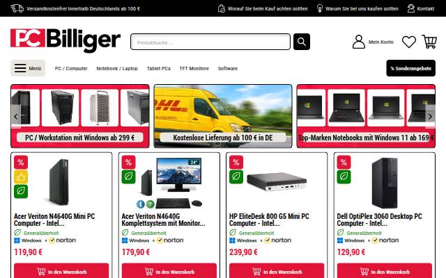 pcbilliger.de storefront