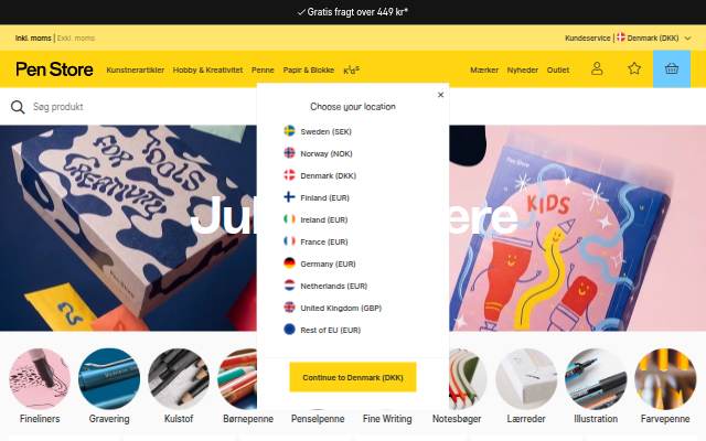 Startseite von Pen Store
