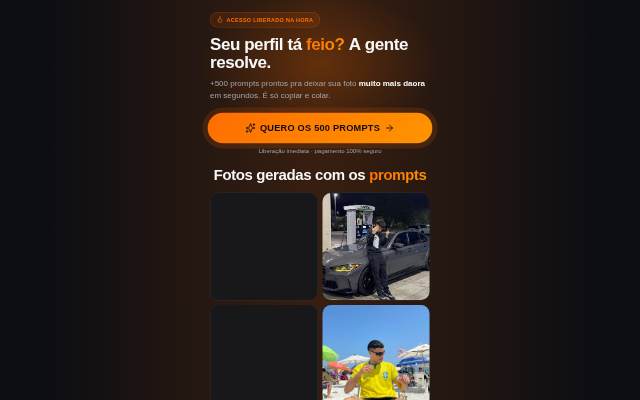 Seu perfil tá feio? A gente resolve — +500 prompts prontos storefront