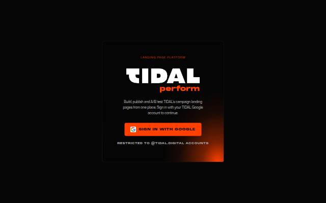 Montra da TIDAL Perform