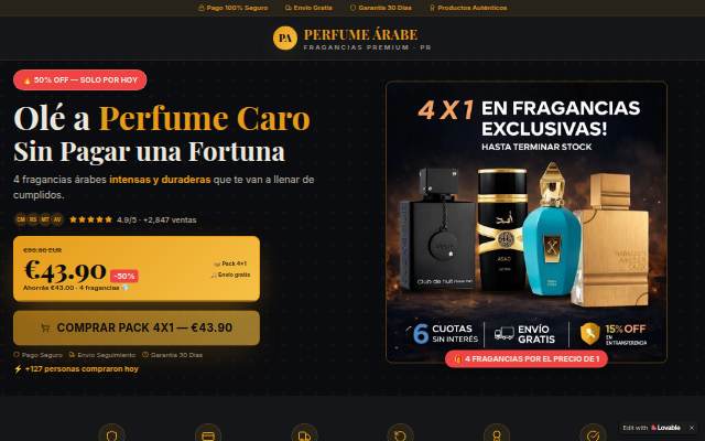 Montra da Promo 3x1 Perfumes Árabes Premium