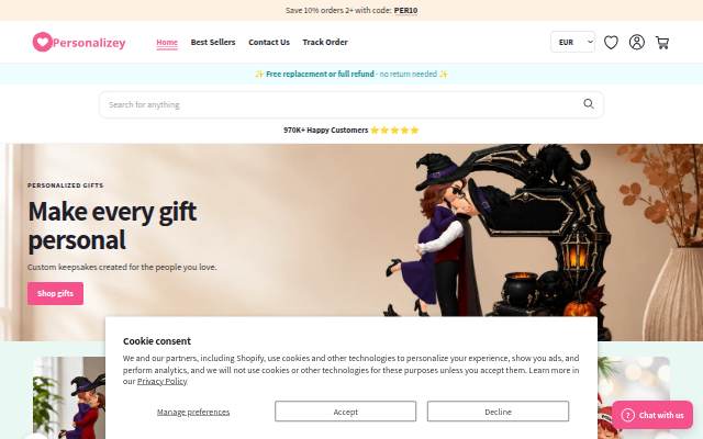 Personalizey storefront