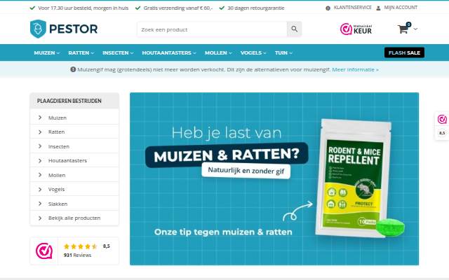 Startseite von Pestor