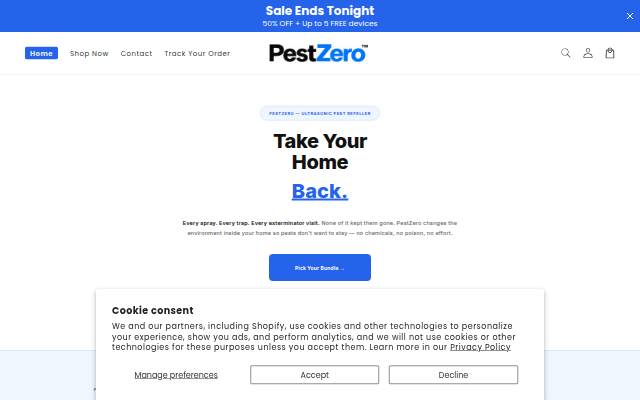 PestZero storefront