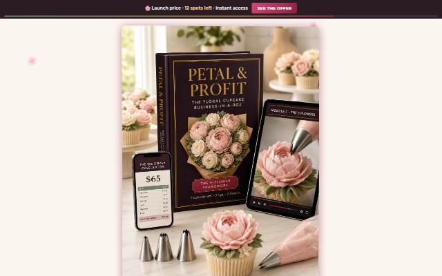 Startseite von Petal &amp; Profit — The Floral Cupcake Business