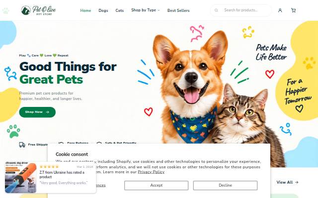 Pet Olive storefront
