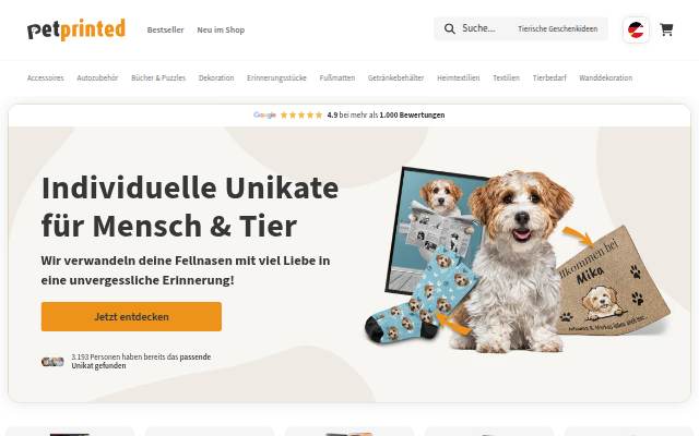 Pet Printed DE storefront