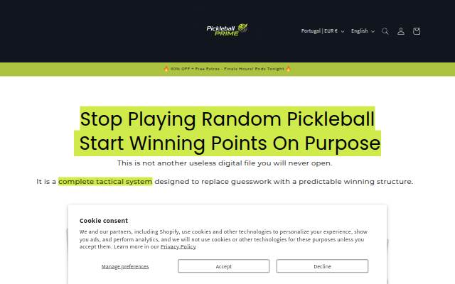 Pickleball Prime storefront