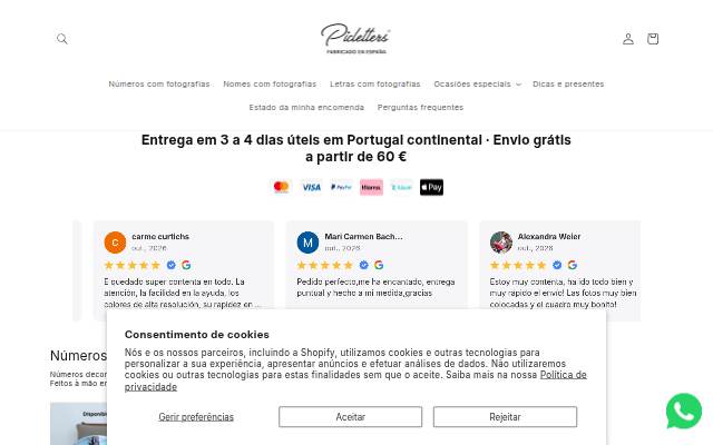 Startseite von Picletters - Números con fotografías