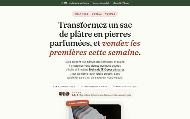 Montra da The Aroma Stone Method™ · Fabriquez et vendez des pierres parfumées depuis votre table de cuisine