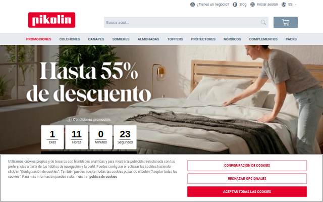 Hasta 60% de descuento en colchones storefront