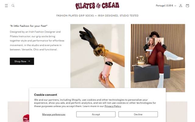 Pilates &amp; Cream storefront