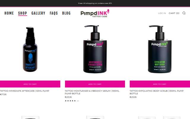 Montra da Pimpdink Tattoo Care