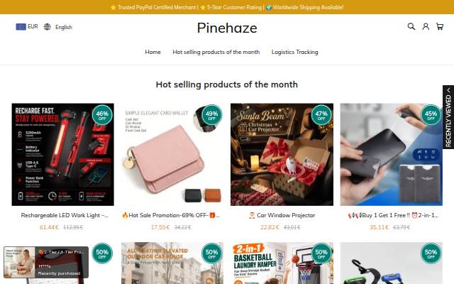 Pinehaze storefront