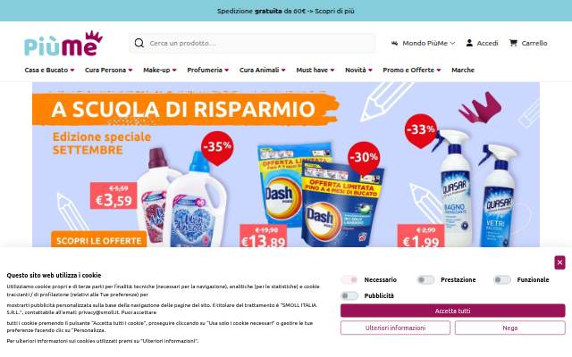 ▶ PiùMe » Vendita Cosmetici e Prodotti per la Pulizia di Casa 🥇 storefront