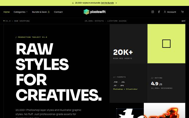 PixelSwift storefront