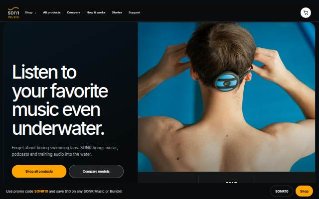 Montra da SONR Music — Move through water. Keep the music.