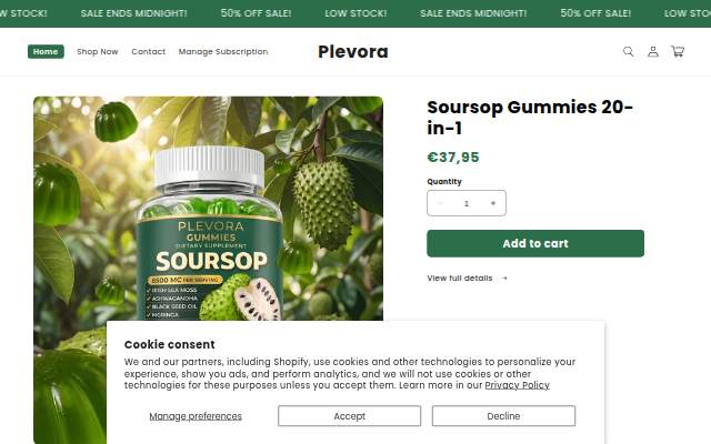 Plevora storefront