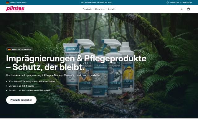 Startseite von Plintex