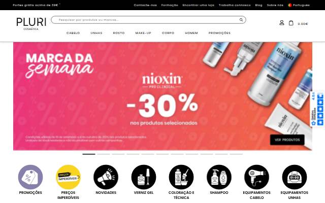 Pluricosmética Portugal storefront