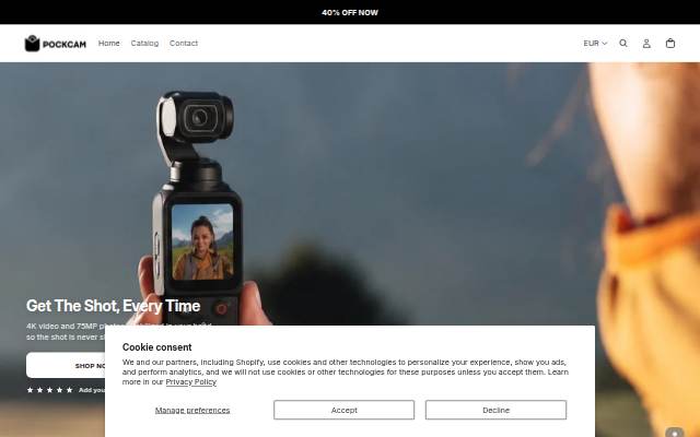 Pockcam storefront