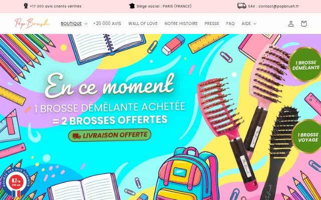 Popbrush.fr storefront