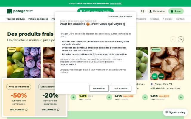 Montra da Paniers de fruits &amp; légumes frais