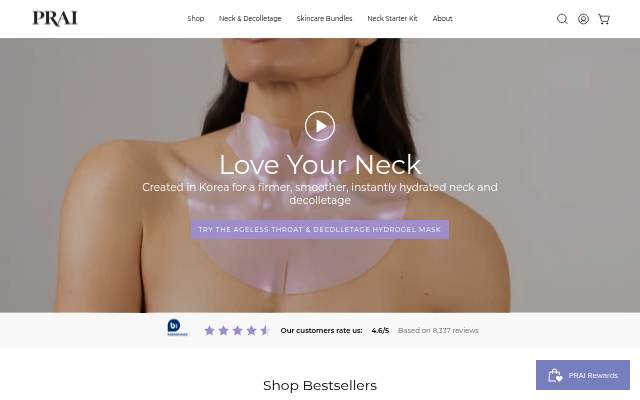 PRAI Beauty UK storefront