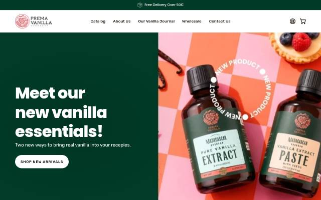 Prema Vanilla storefront