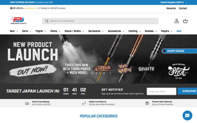 Premier Darts storefront