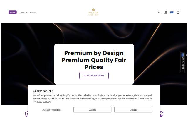 Montra da Premier Luxe Shop