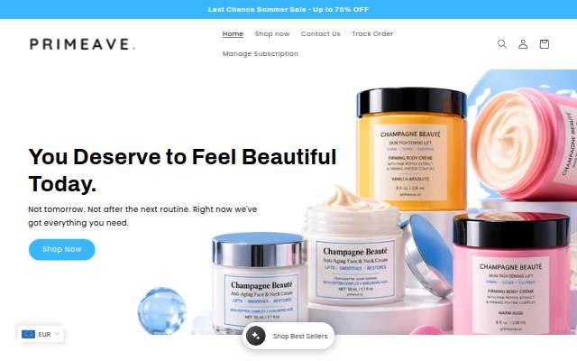 Startseite von Primeave.co