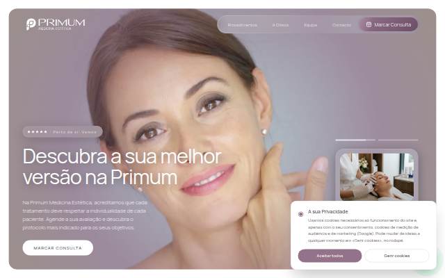 Montra da Primum Medicina Estética